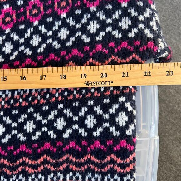 Cupcakes & Cashmere Faire Isle Button Cardigan Pink & Navy Size S - Picture 5 of 6